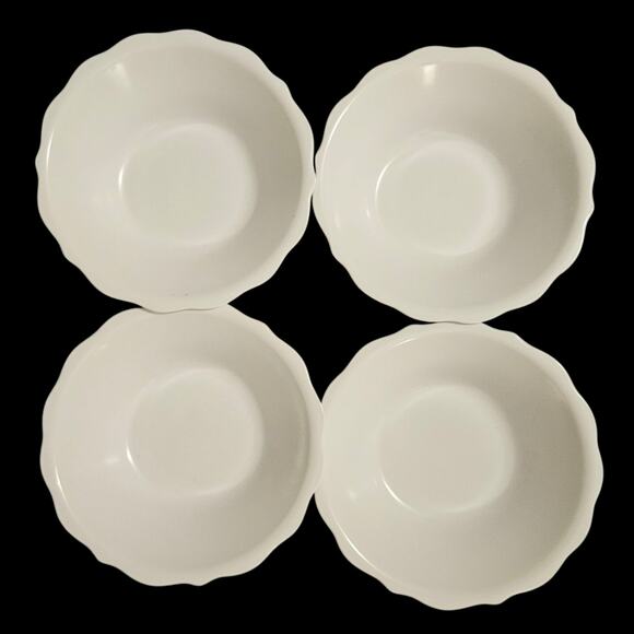 Vintage Melamine Kids Bowls Set of 4 Cars Stars Denim Blue Orange Scalloped Edge - Picture 5 of 6